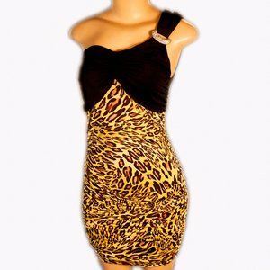 Flamingo yellow leopard decorative clasp one strap